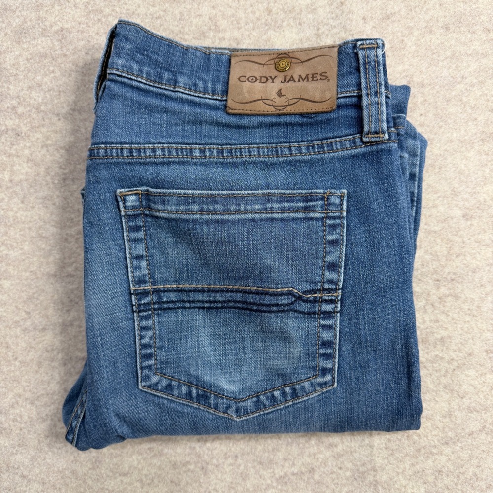 Cody James Mens Bootcut Jeans 31x34 Medium Wash Stretch Denim Western RN138823